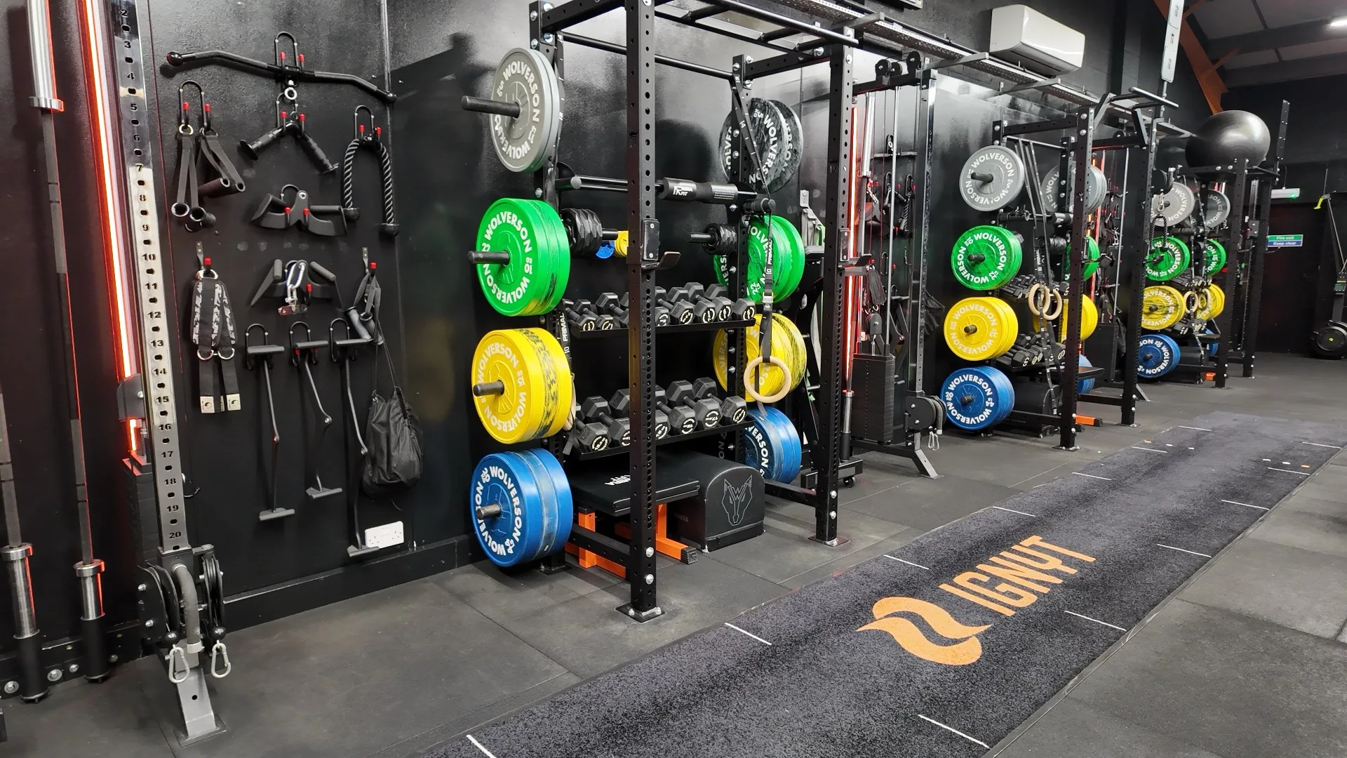 IGNYT Fitness gym floor — barbell racks and weight plates, Haverhill